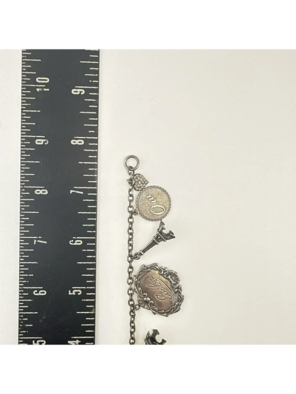Catherine Popesco Bracelet Charm Paris French Eiffel Tower Arc de Triomphe Heart